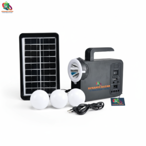 Dynamic Bazar™ Solar Mini Inverter Torch with Powerbank (3 LED Bulbs | Solar + USB Charging | Backup Lighting Kit)